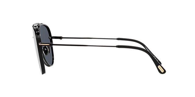 FT1071 Zwart glanzend MetaalSunglass Frames van B24, Zijaanzicht