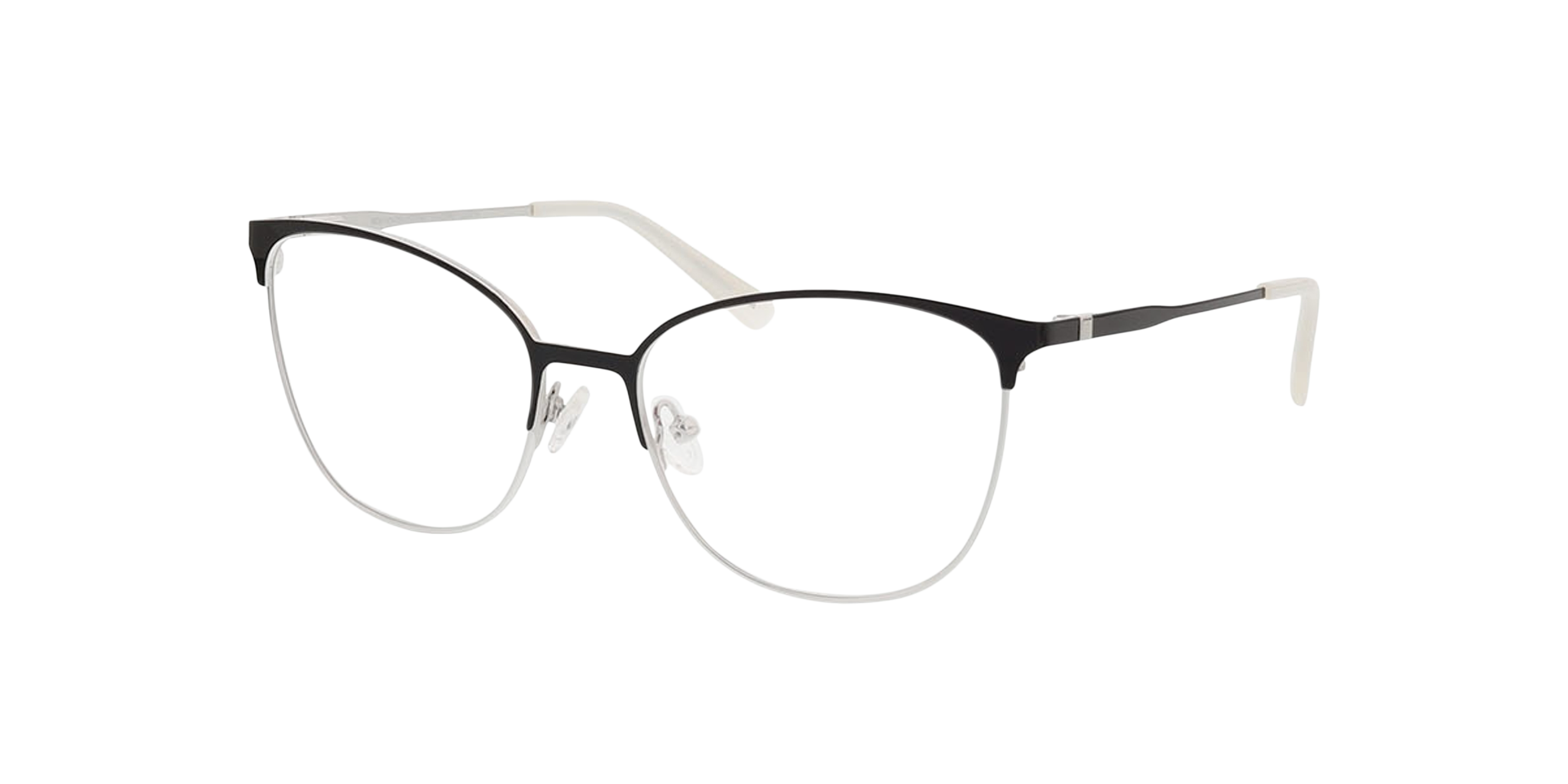 Yorkville Schwarz & Silber MetallEyeglass Frames von B24, Dreiviertelansicht