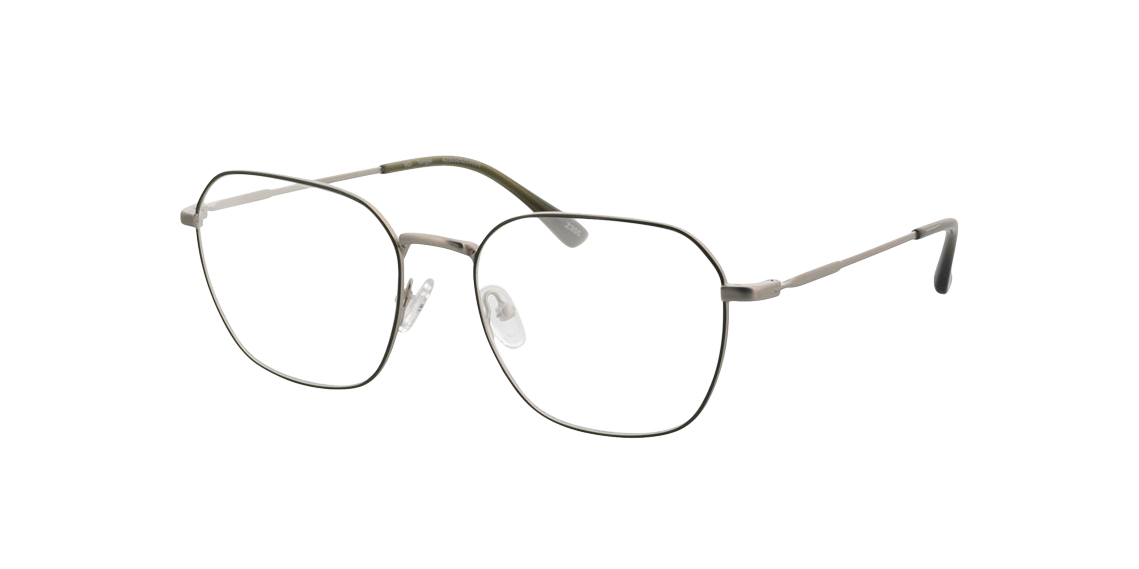Tanger Matzilver  &  groen MetaalEyeglass Frames van B24, Hoekweergave