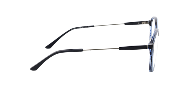 Brenda Blauw hoorn & matzilver AcetaatEyeglass Frames van B24, Zijaanzicht