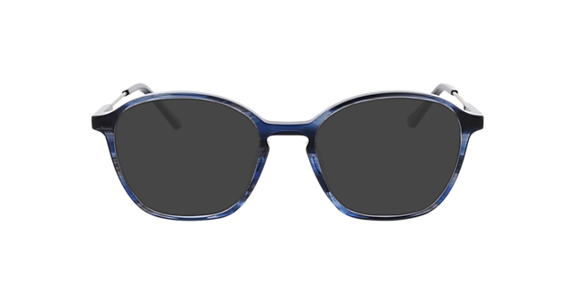 Brenda Blauw hoorn & matzilver AcetaatEyeglass Frames van B24, met getinte lenzen