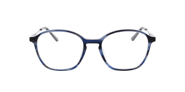 Brenda Blauw hoorn & matzilver AcetaatEyeglass Frames van B24, Vooraanzicht