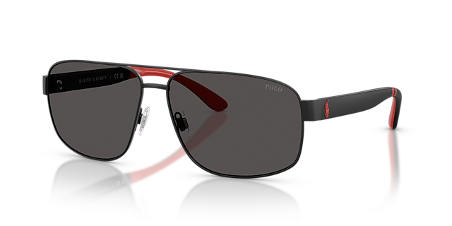 PH3112 Matzwart MetaalSunglass Frames van B24, Hoekweergave