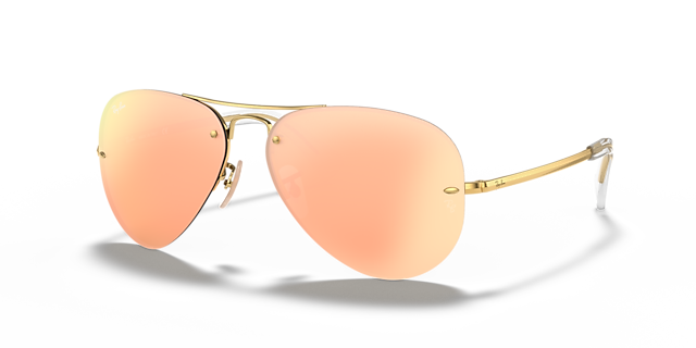 RB3449 Arista goud MetaalSunglass Frames van B24, Hoekweergave