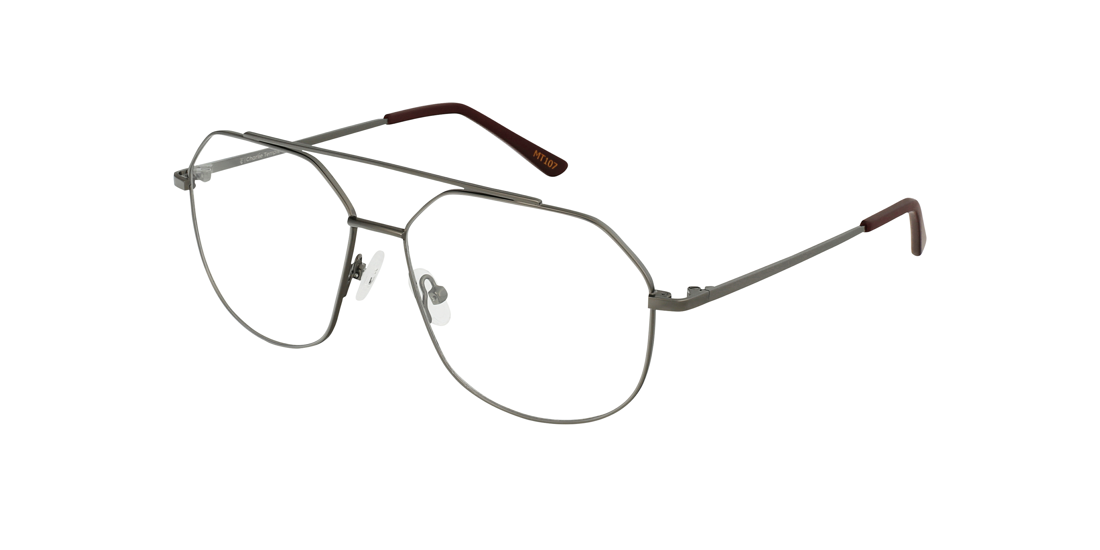 Viper Gunmetal MetallEyeglass Frames von B24, Dreiviertelansicht