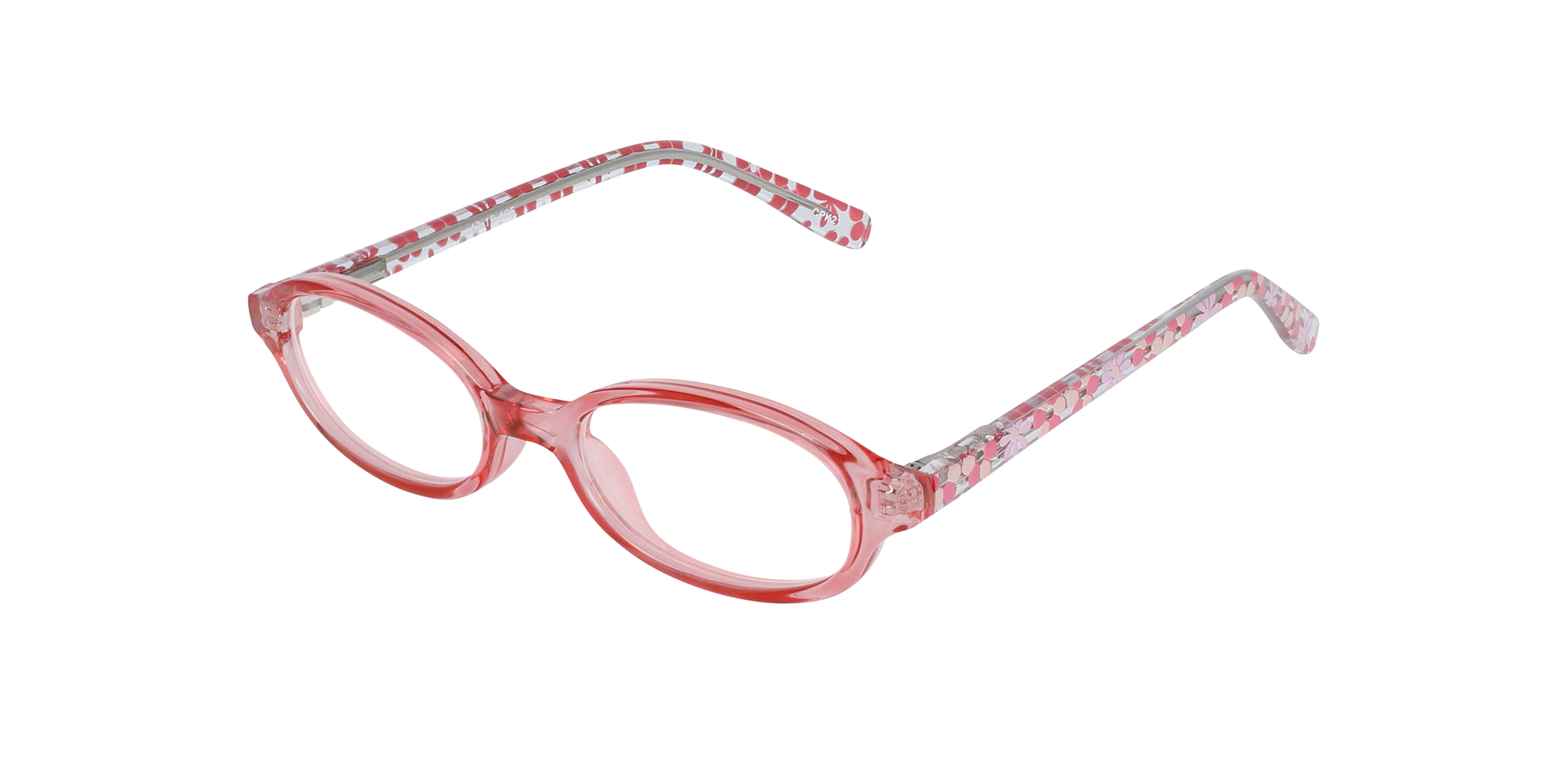 Charlie XS Happy Pink KunststoffEyeglass Frames von B24, Dreiviertelansicht