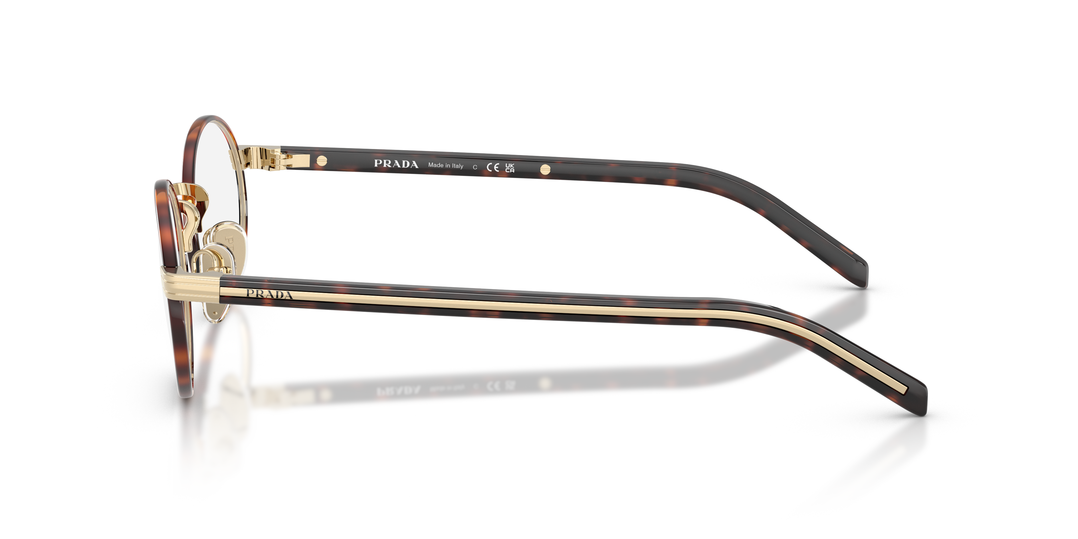 PR B55V Pale Gold & Root Tortoise MetaalEyeglass Frames van B24, Zijaanzicht