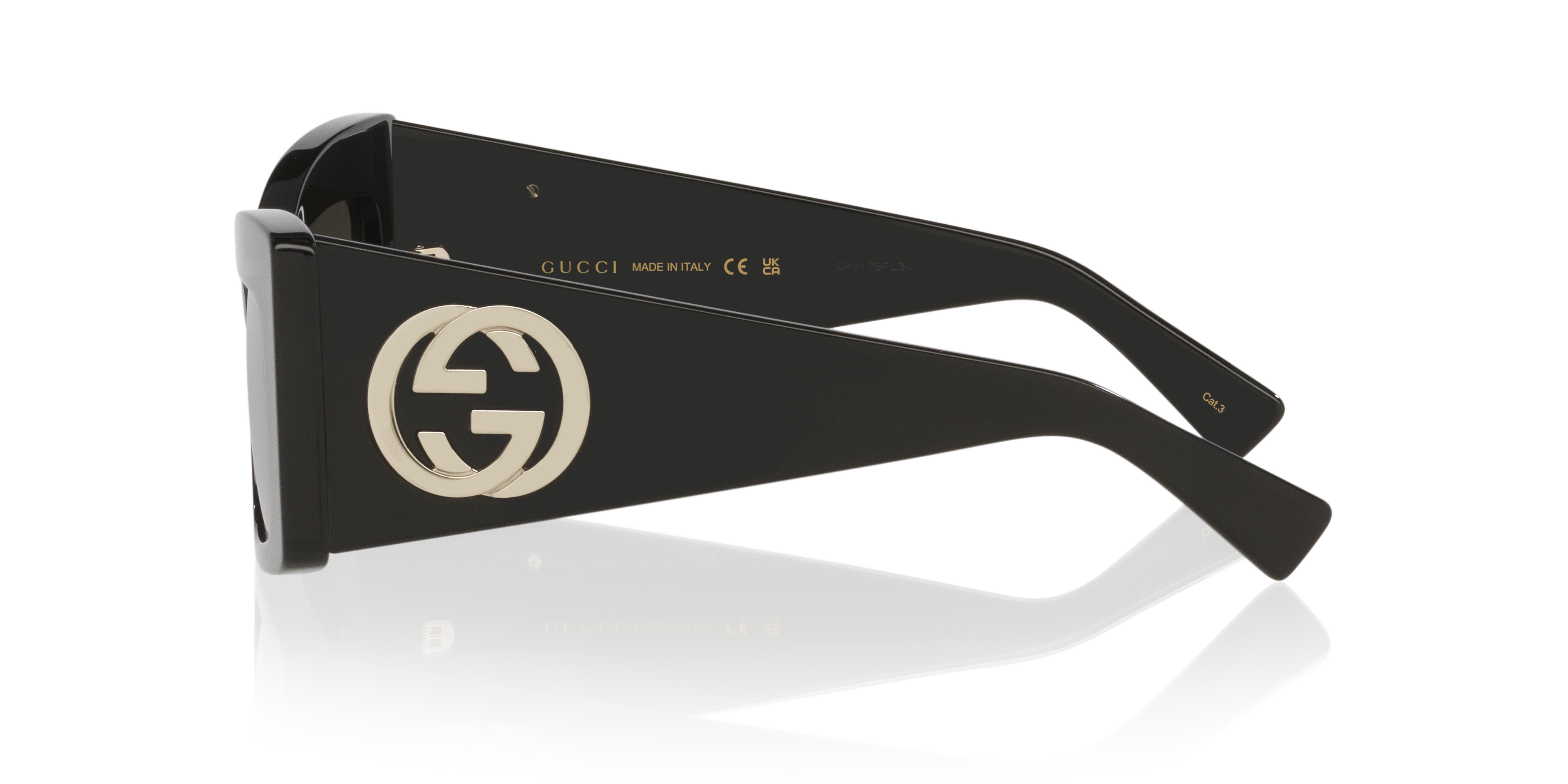 GG1842S Zwart AcetaatSunglass Frames van B24, Zijaanzicht