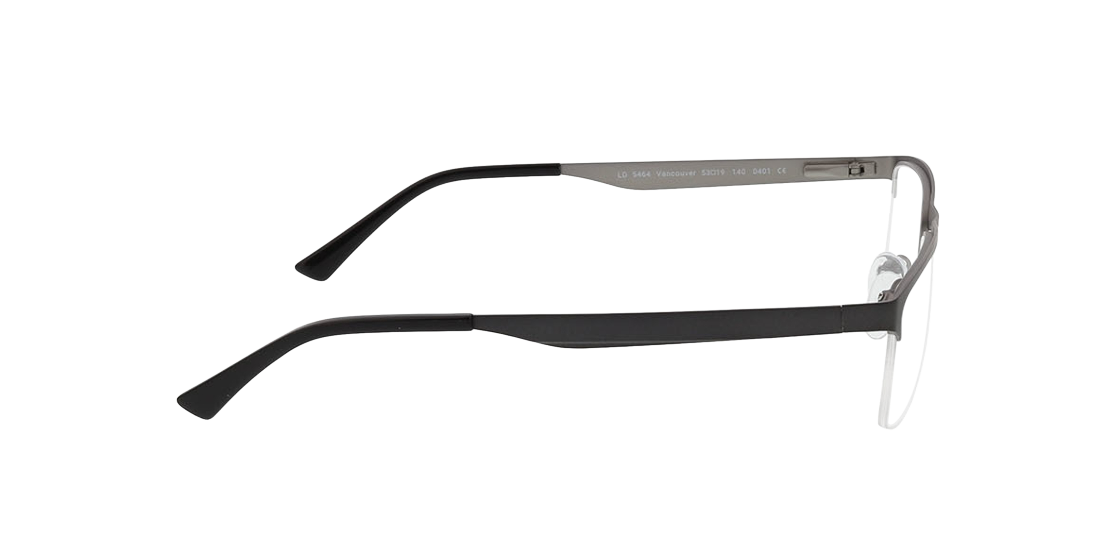 Vancouver Matt Gun  &  Matt Silver  &  Black MetallEyeglass Frames von B24, Seitenansicht