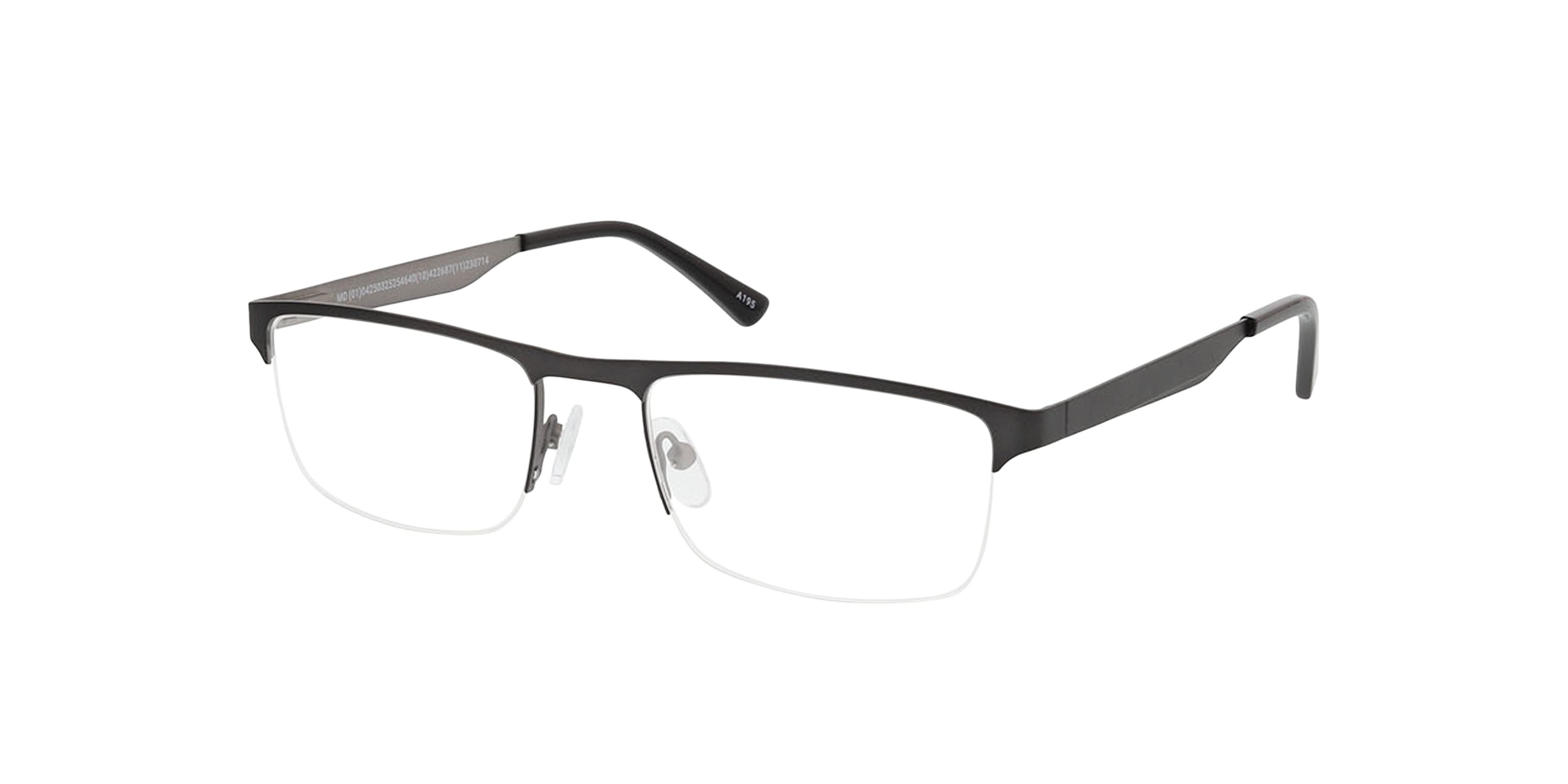 Vancouver Matt Gun  &  Matt Silver  &  Black MetallEyeglass Frames von B24, Dreiviertelansicht