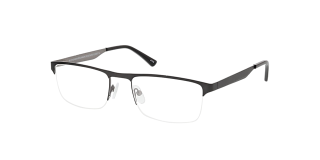 Vancouver Matt Gun  &  Matt Silver  &  Black MetallEyeglass Frames von B24, Dreiviertelansicht