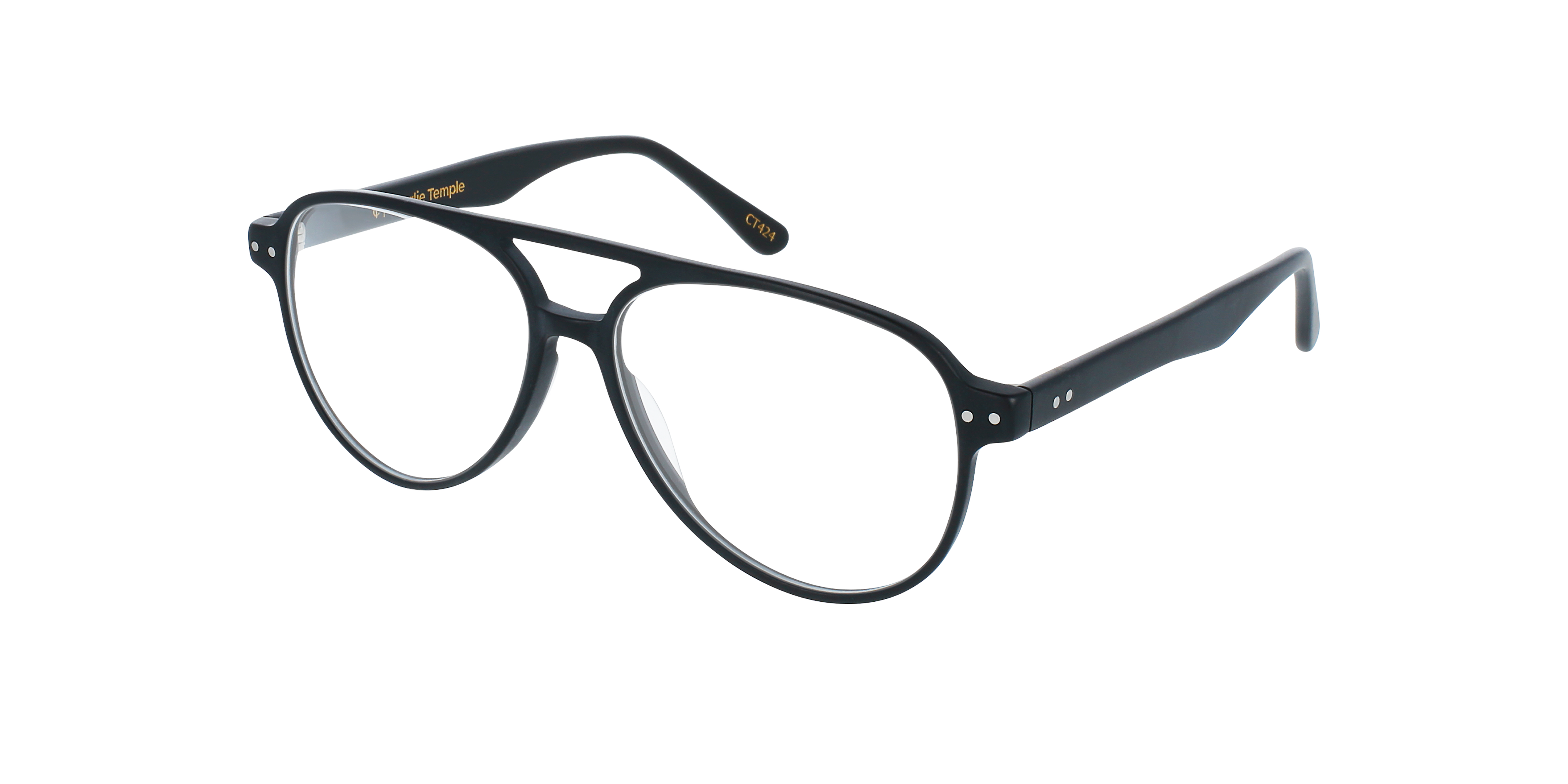 Hardy Zwart AcetaatEyeglass Frames van B24, Hoekweergave