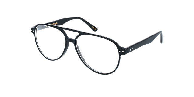 Hardy Zwart AcetaatEyeglass Frames van B24, Hoekweergave