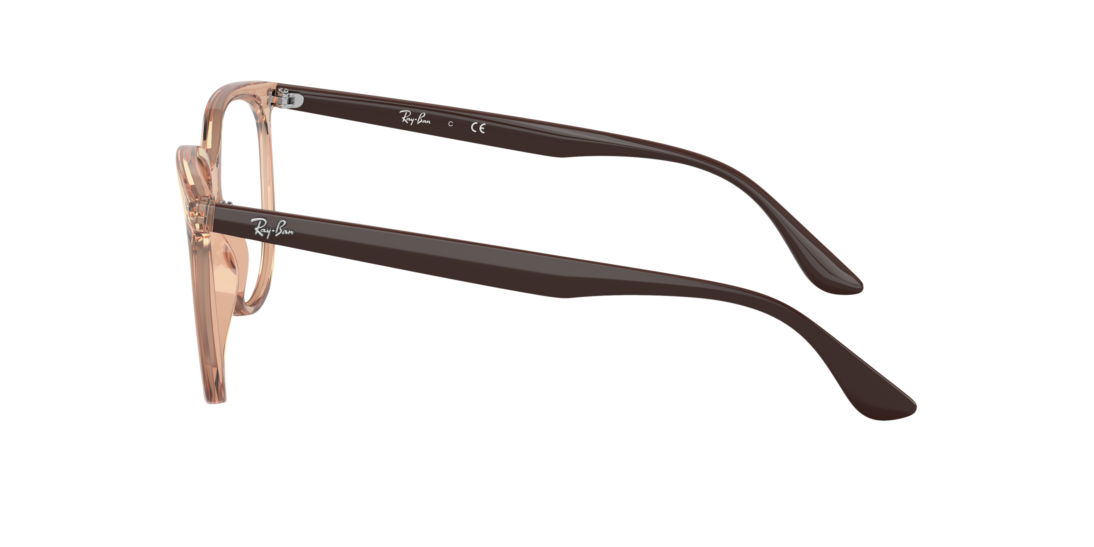 RB4378V Braun transparent KunststoffEyeglass Frames von B24, Seitenansicht