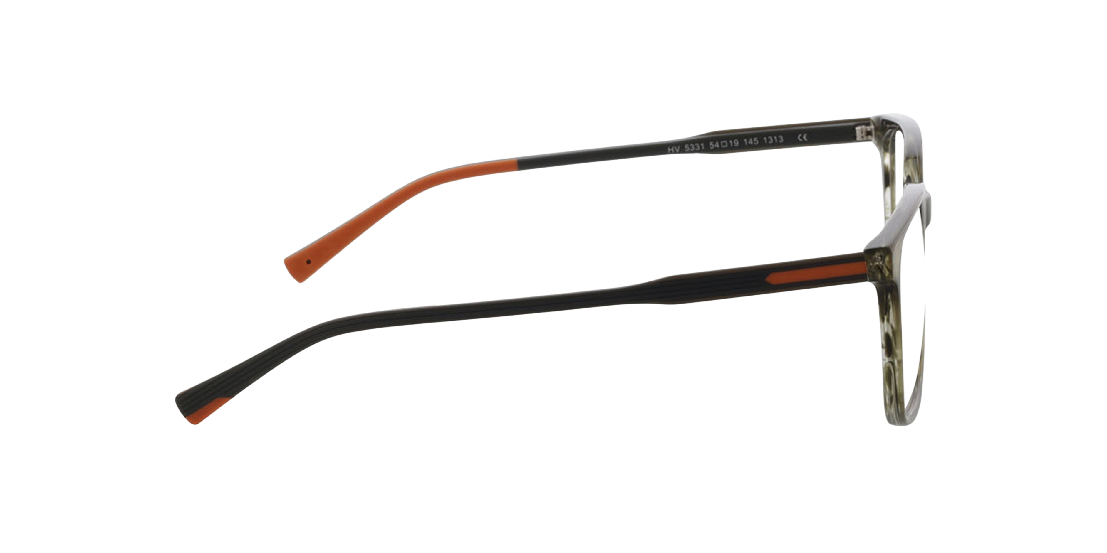 Phoenix Khaki Horn AcetaatEyeglass Frames van B24, Zijaanzicht