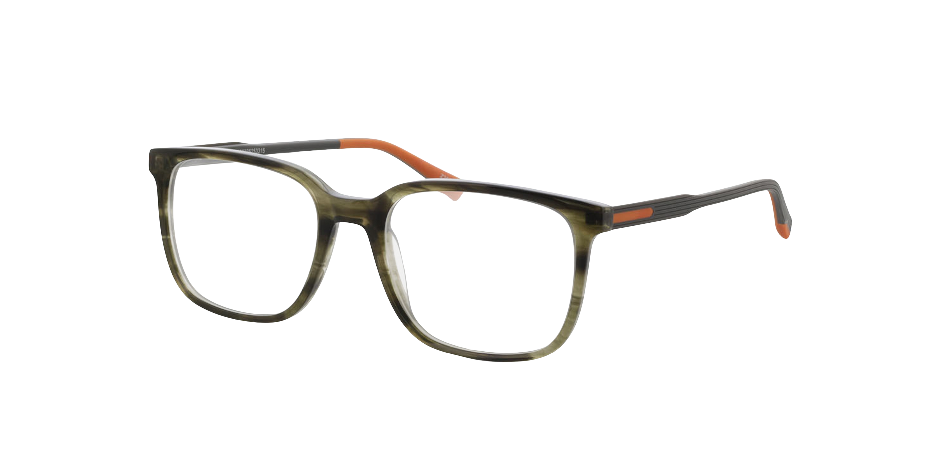 Phoenix Khaki Horn AcetaatEyeglass Frames van B24, Hoekweergave
