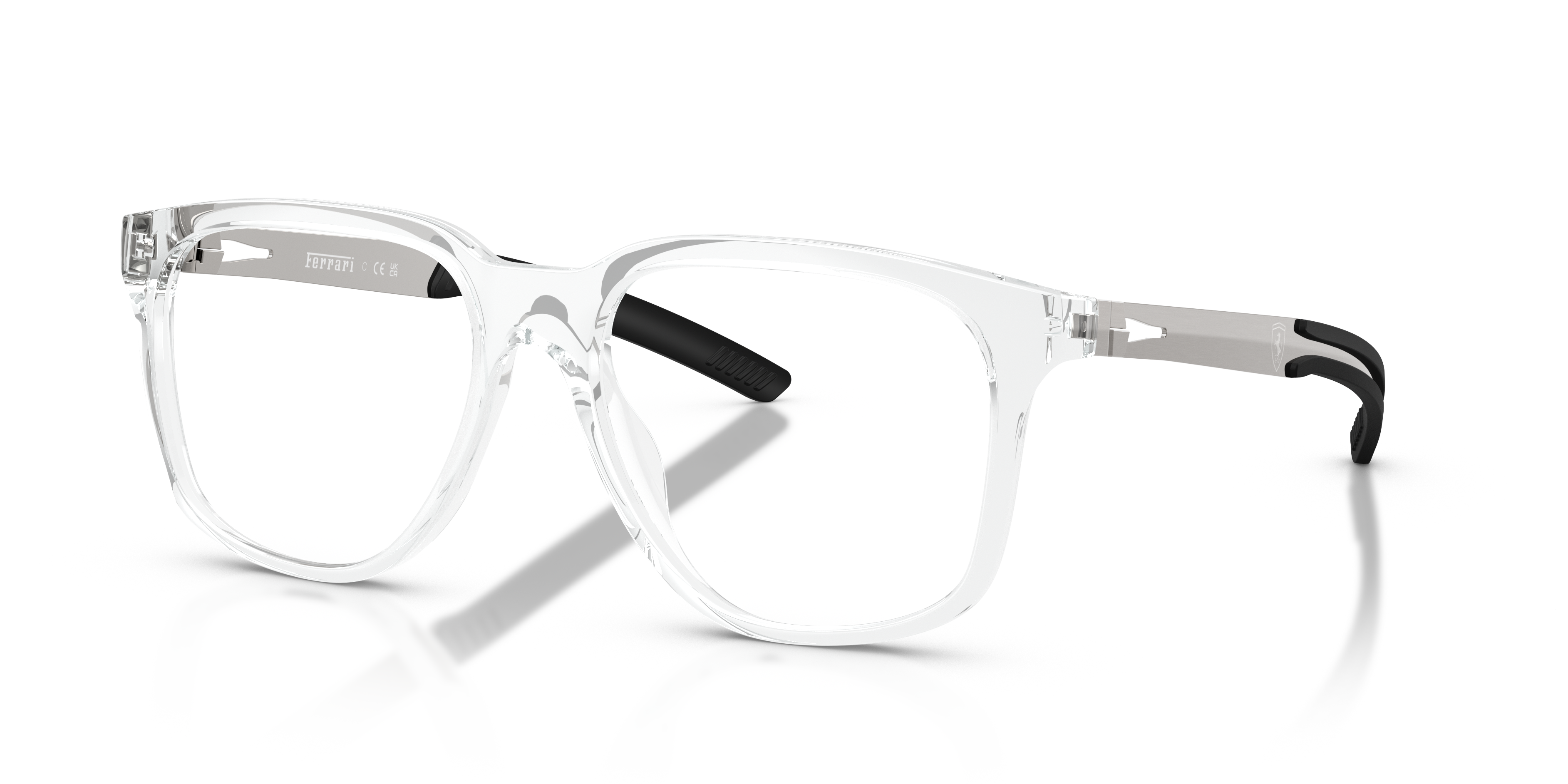 FZ8027U White Transparent Clear KunststoffEyeglass Frames von B24, Dreiviertelansicht