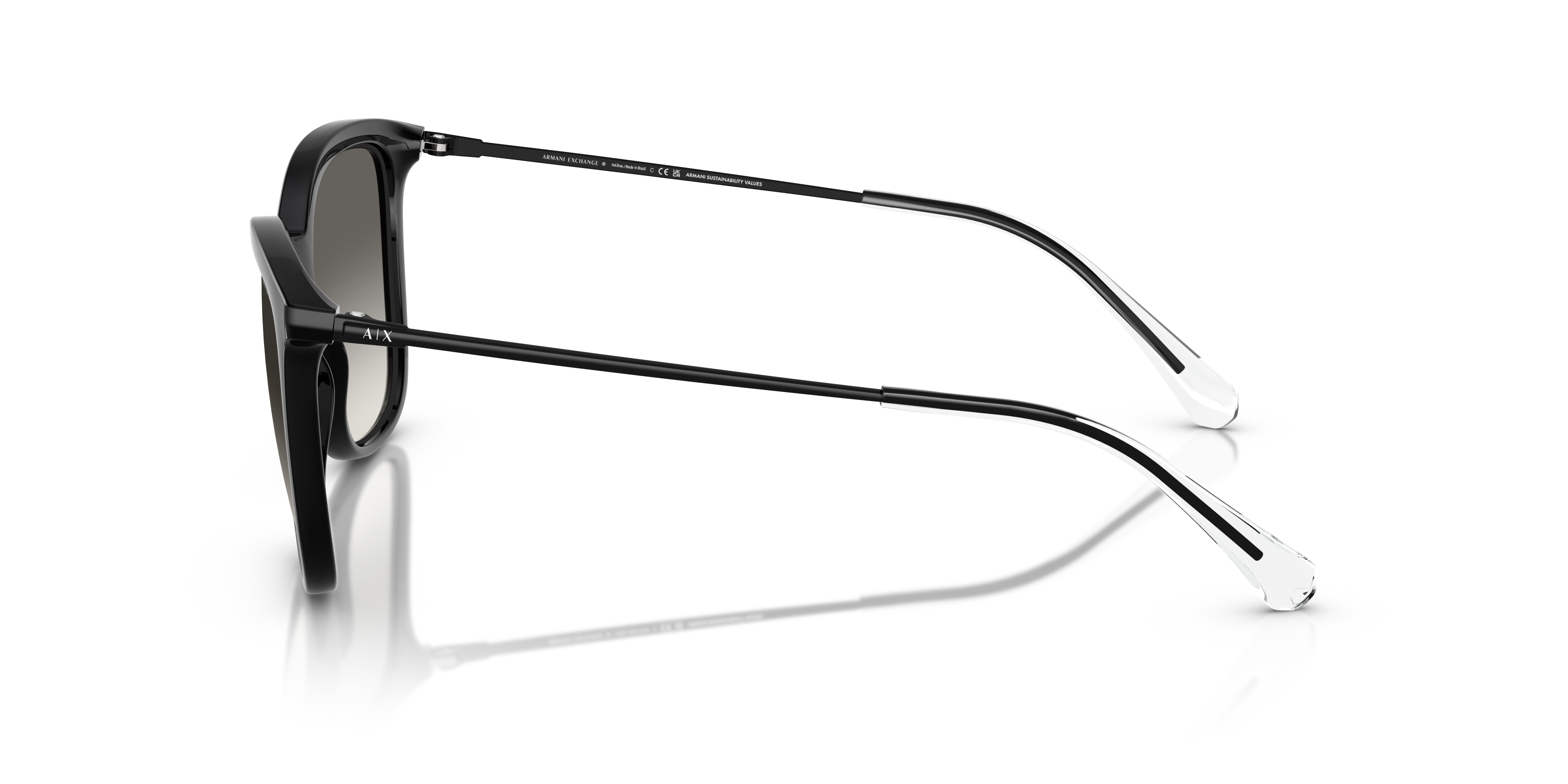 AX4151S Glanzend zwart KunststofSunglass Frames van B24, Zijaanzicht