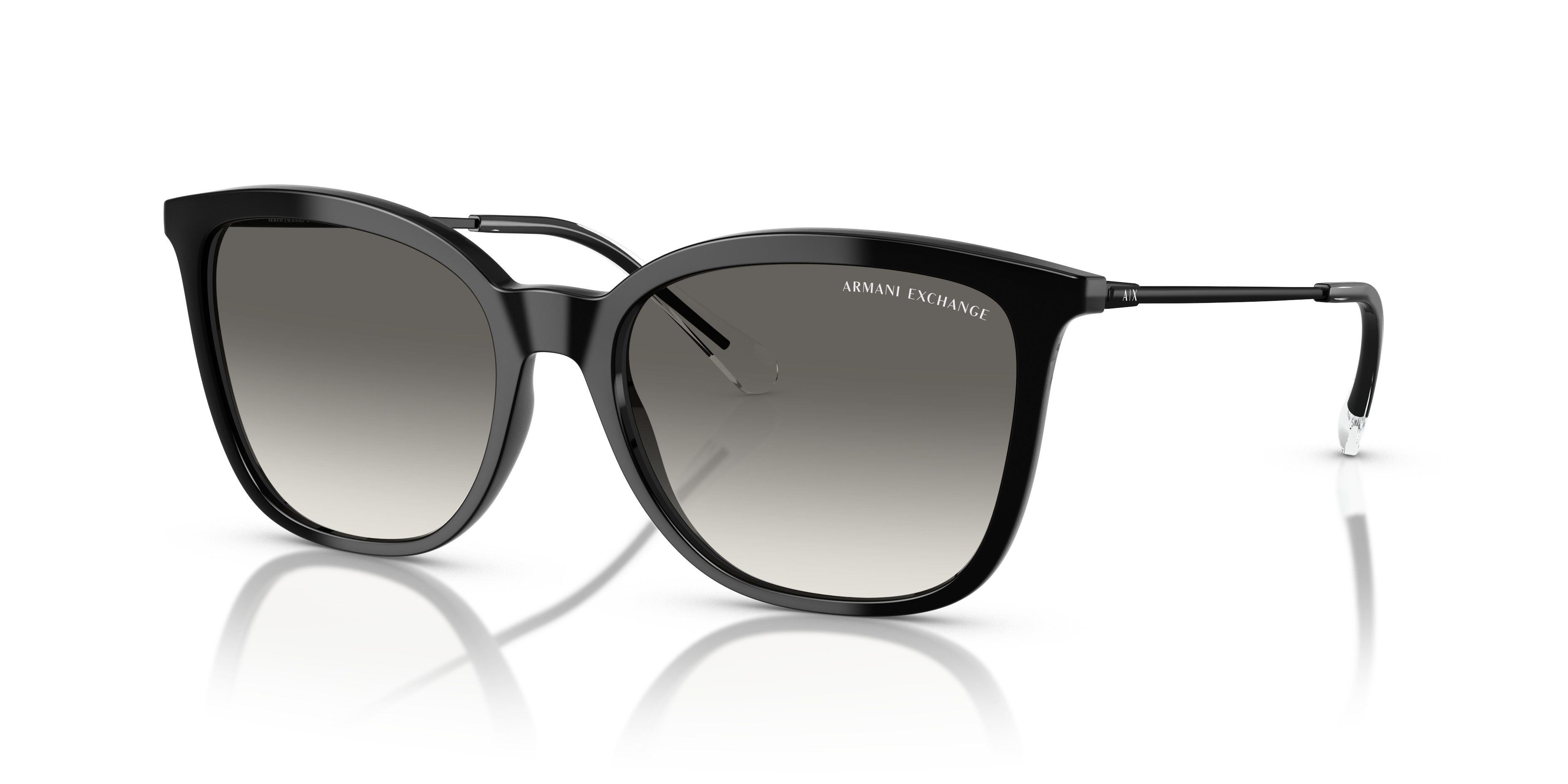 AX4151S Glanzend zwart KunststofSunglass Frames van B24, Hoekweergave