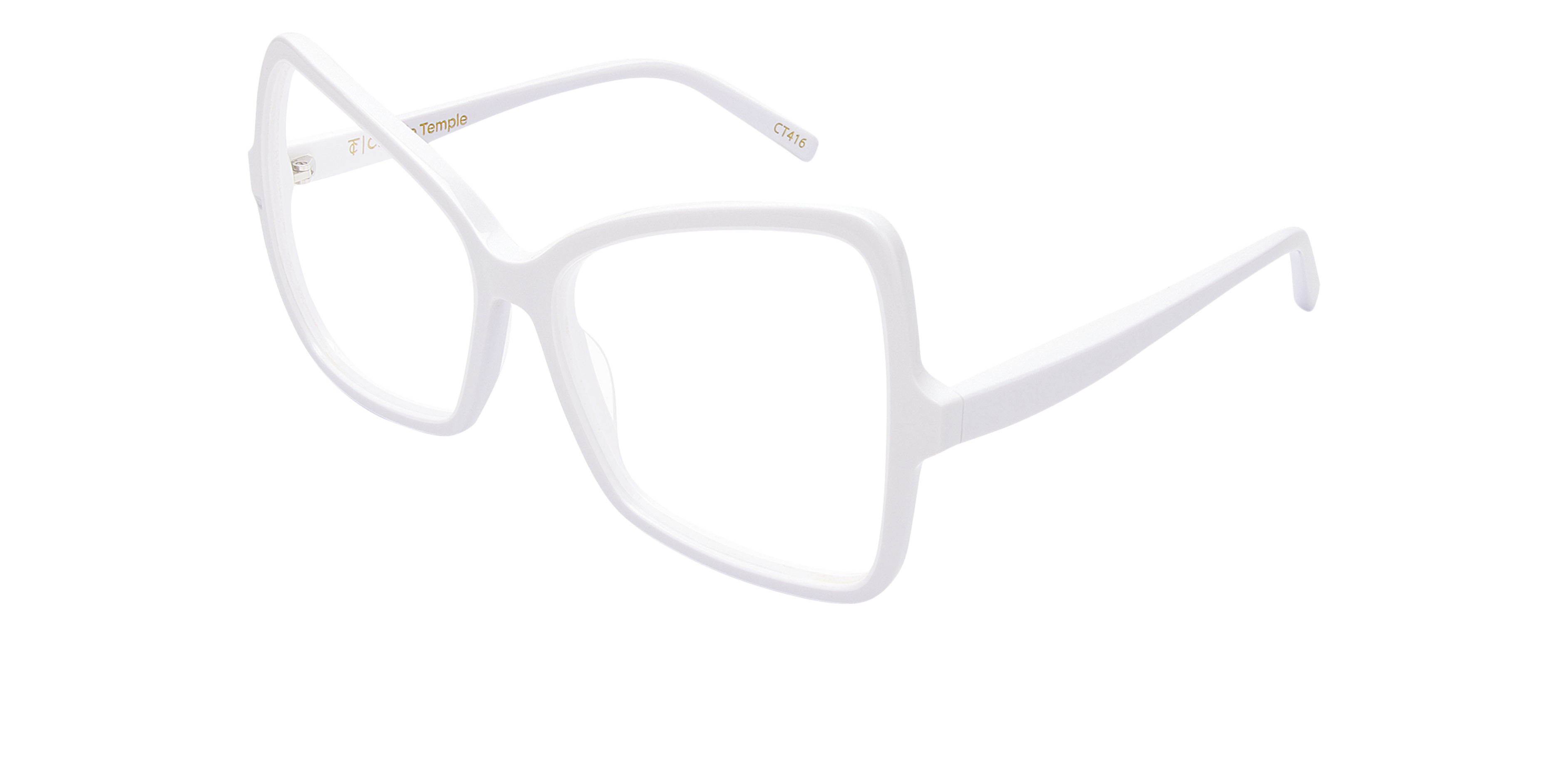 Bardot Shiny White AcetatEyeglass Frames von B24, Dreiviertelansicht