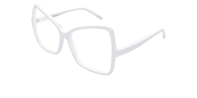 Bardot Shiny White AcetatEyeglass Frames von B24, Dreiviertelansicht