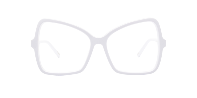 Bardot Shiny White AcetatEyeglass Frames von B24, Vorderansicht