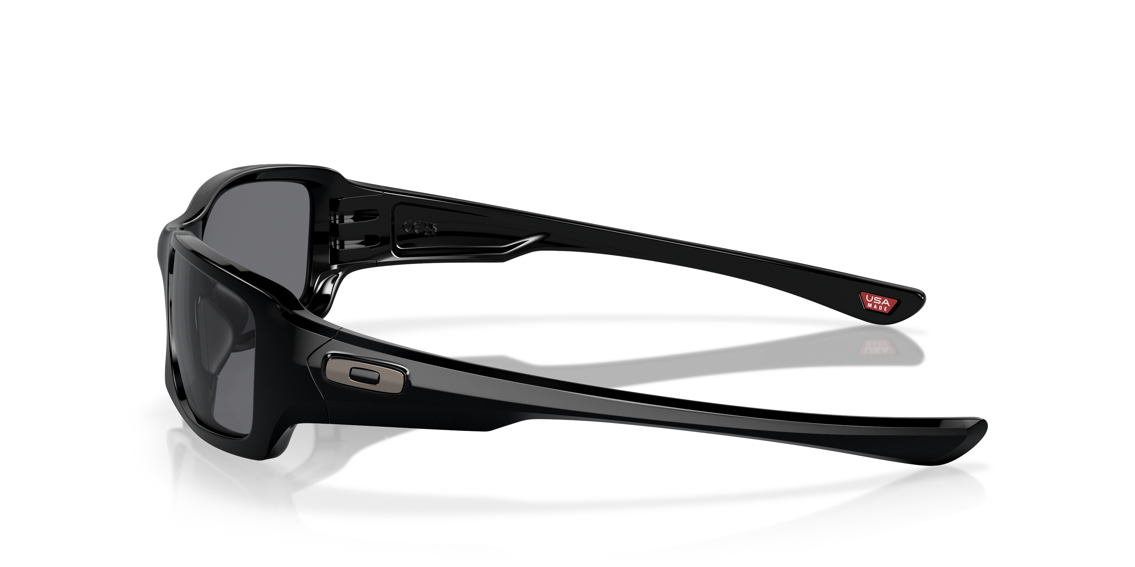 Fives Squared® Glanzend zwart KunststofSunglass Frames van B24, Zijaanzicht