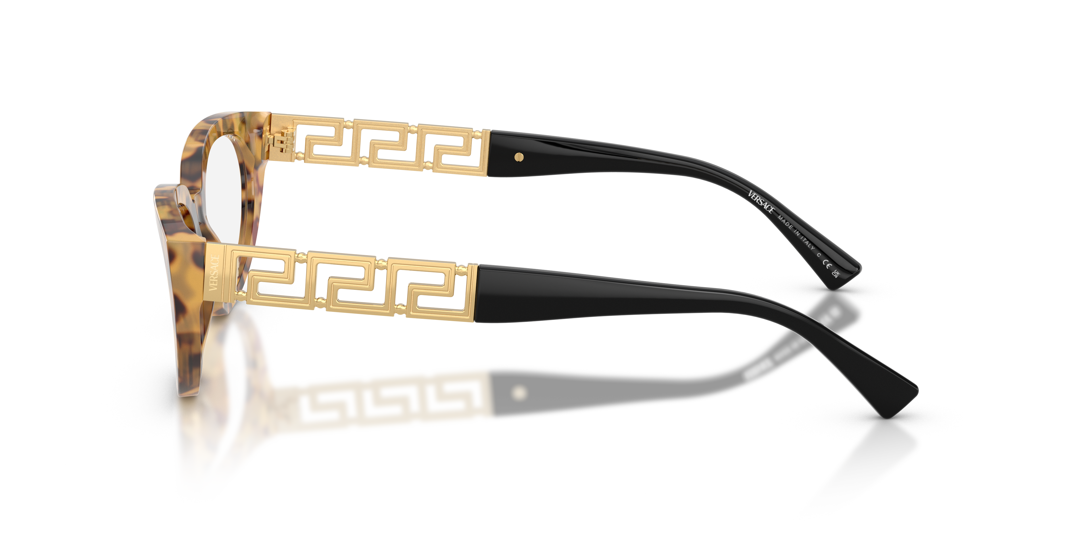 VE3383 Tortoise bruin AcetaatEyeglass Frames van B24, Zijaanzicht