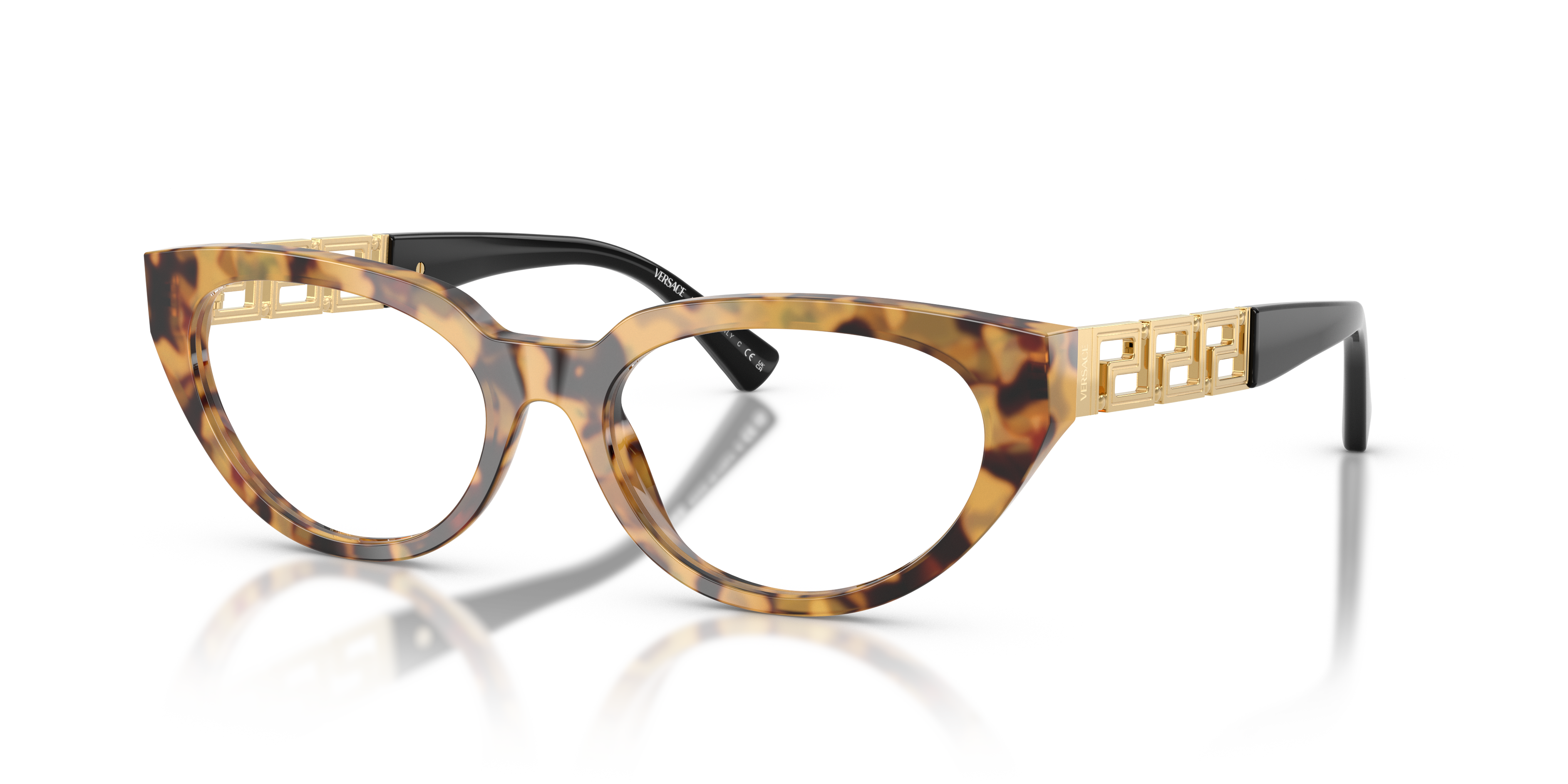 VE3383 Tortoise bruin AcetaatEyeglass Frames van B24, Hoekweergave