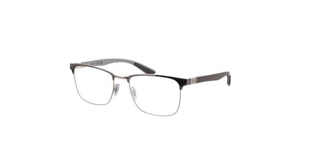 RB8421 Grijs op zilver MetaalEyeglass Frames van B24, Hoekweergave