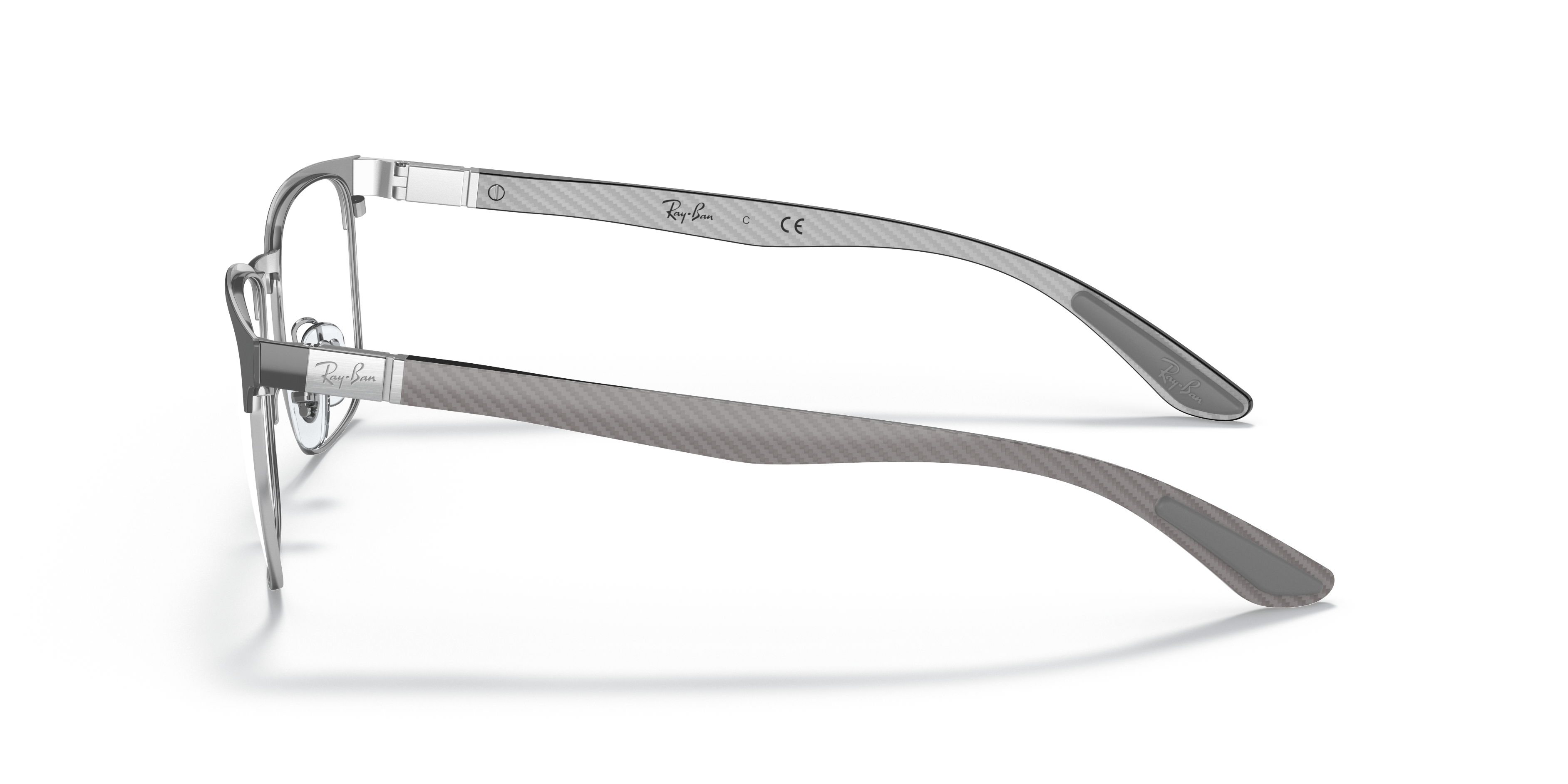 RB8421 Grijs op zilver MetaalEyeglass Frames van B24, Zijaanzicht