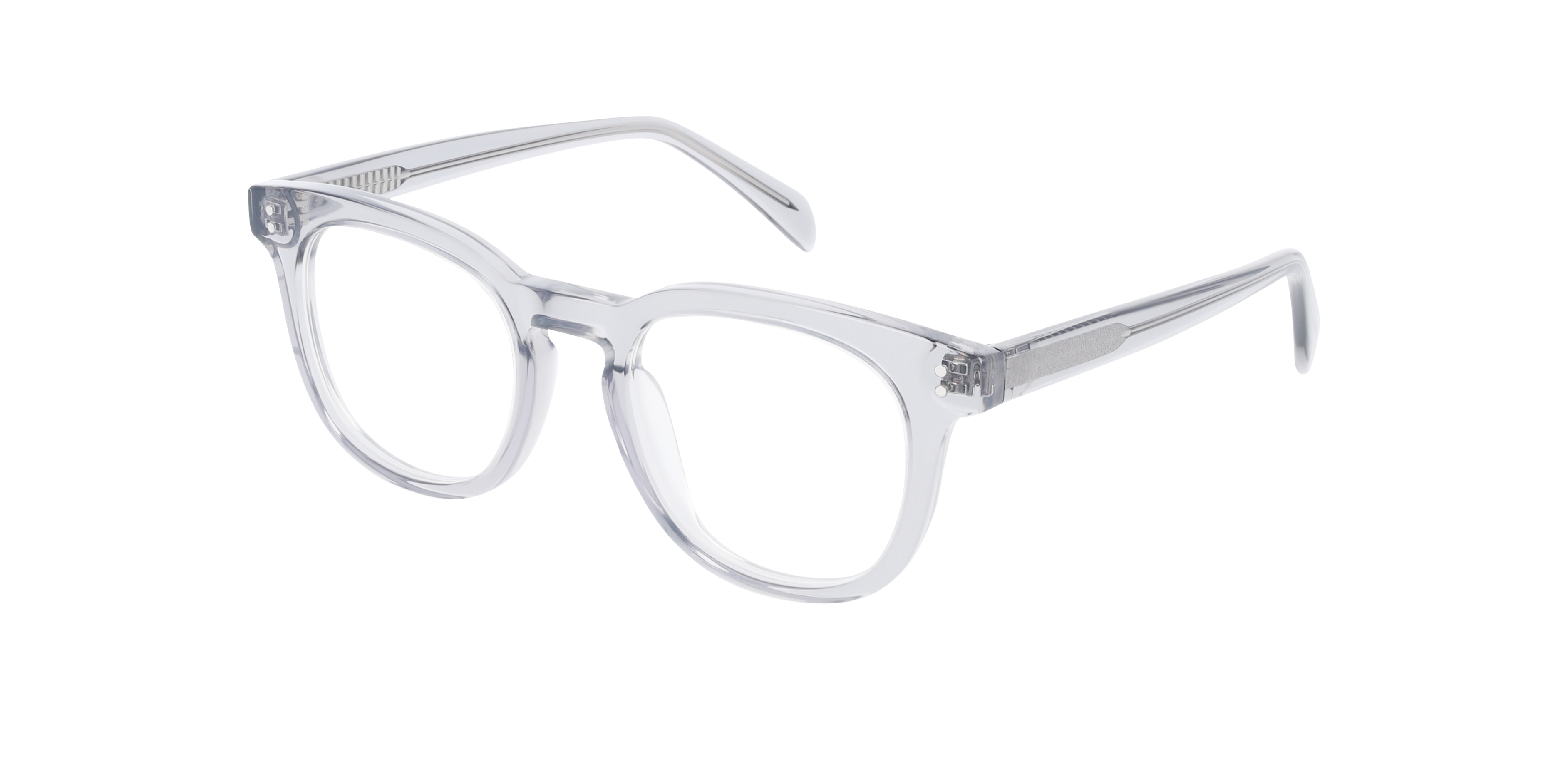 Blake CT Crystal Grau AcetatEyeglass Frames von B24, Dreiviertelansicht