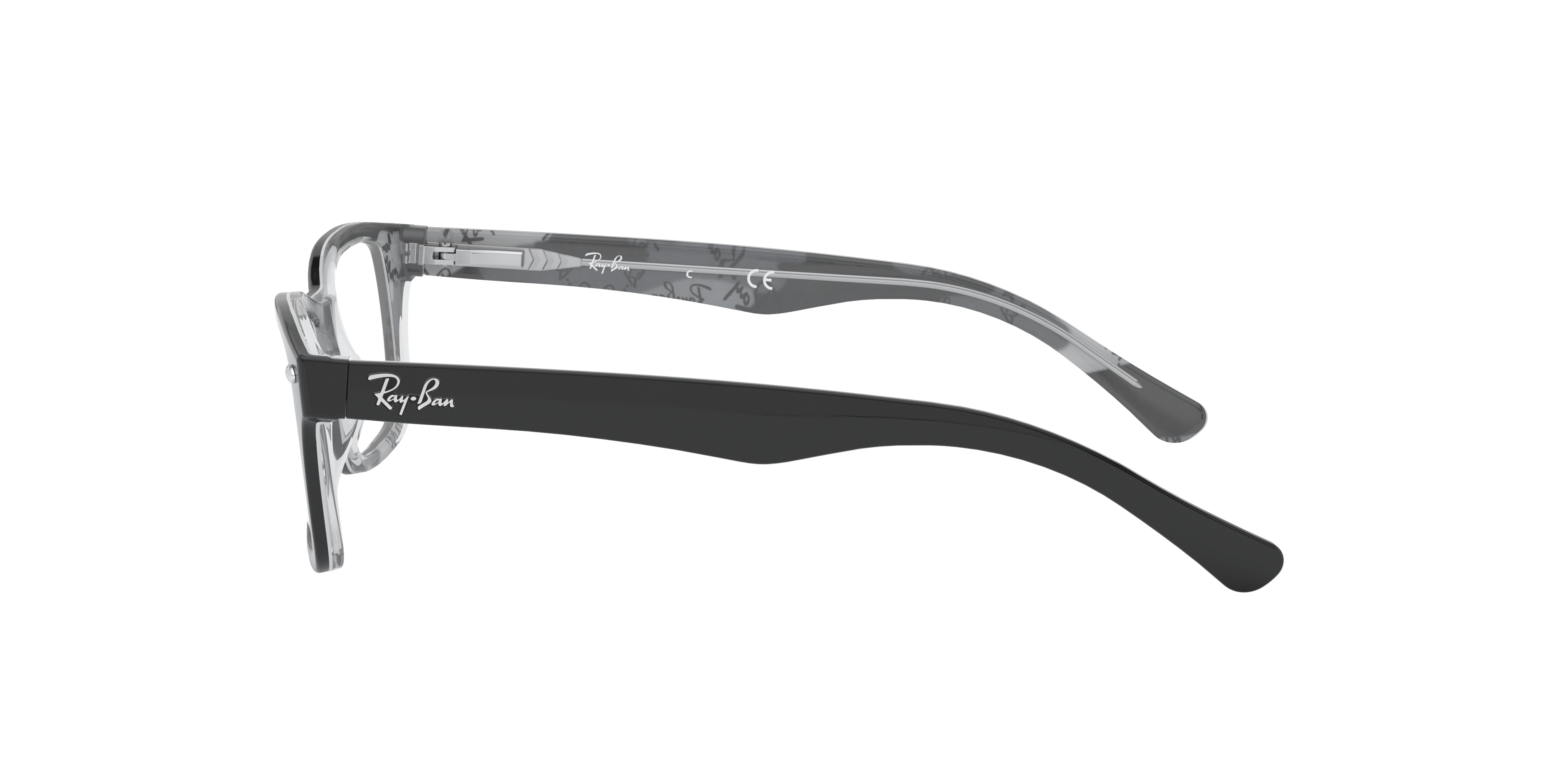 RB1531 Zwart op grijs AcetaatEyeglass Frames van B24, Zijaanzicht