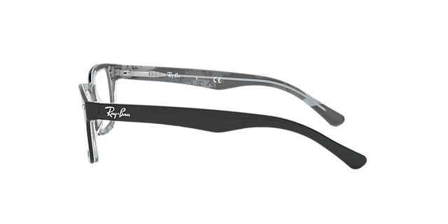 RB1531 Zwart op grijs AcetaatEyeglass Frames van B24, Zijaanzicht