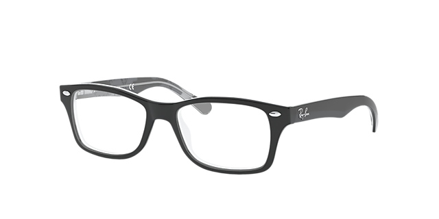 RB1531 Zwart op grijs AcetaatEyeglass Frames van B24, Hoekweergave