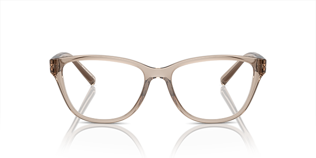 AX3111U Shiny Transparent Brown KunststoffEyeglass Frames von B24, Vorderansicht