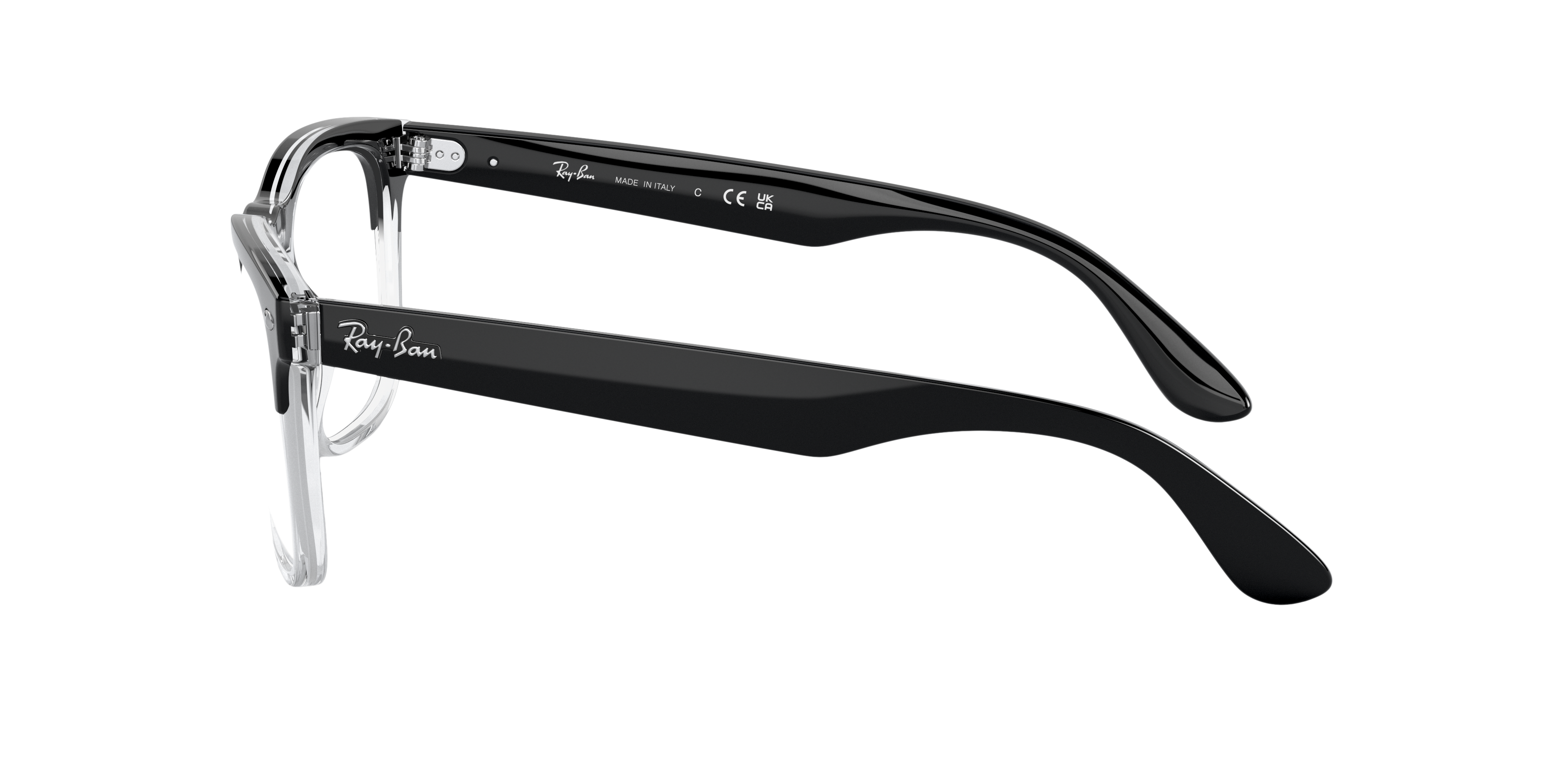 RB4487V Zwart op transparant KunststofEyeglass Frames van B24, Zijaanzicht