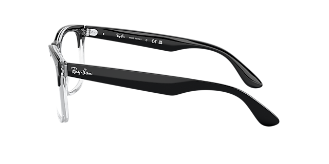 RB4487V Schwarz auf Transparent KunststoffEyeglass Frames von B24, Seitenansicht