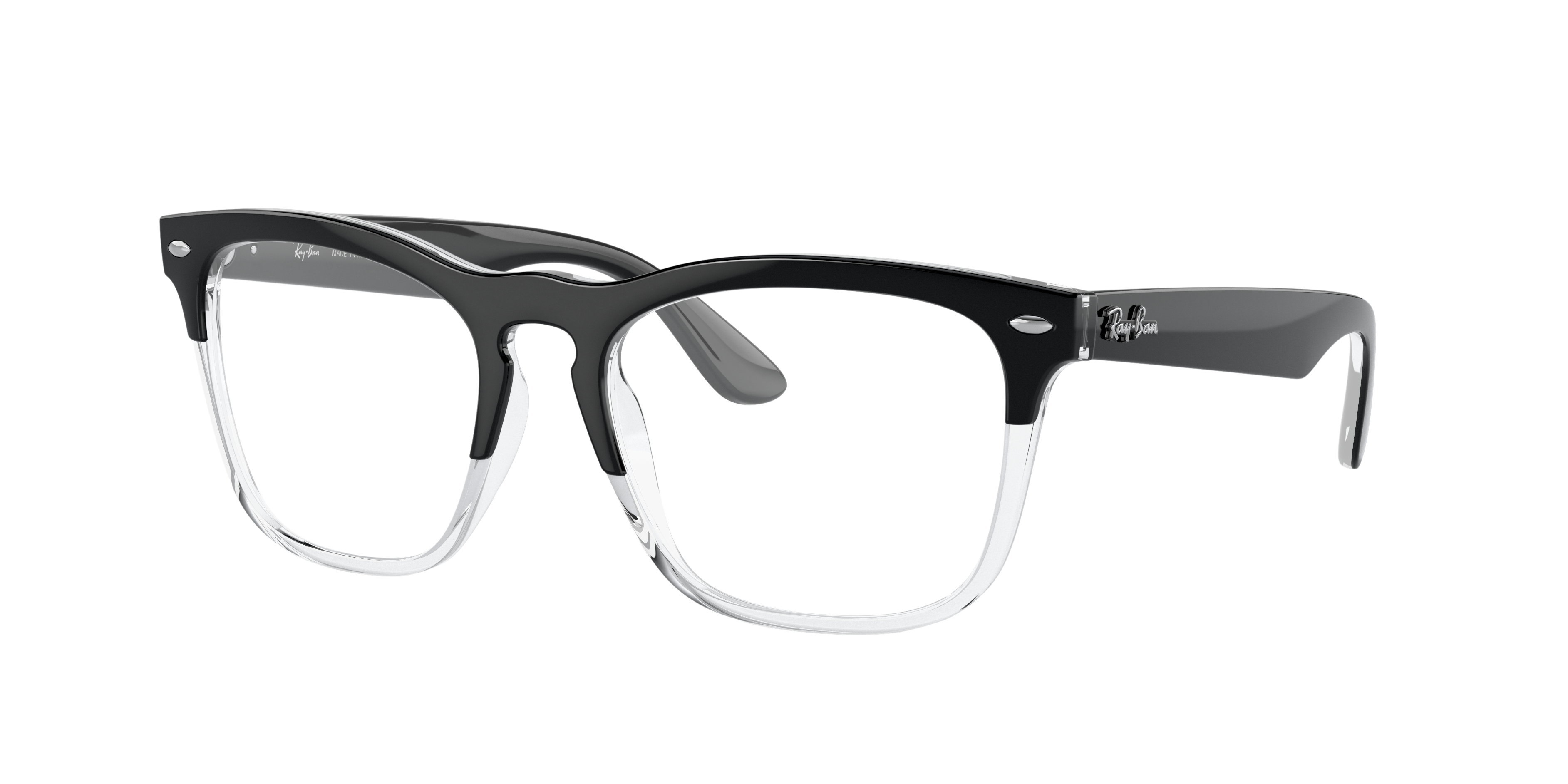 RB4487V Zwart op transparant KunststofEyeglass Frames van B24, Hoekweergave