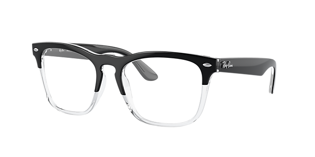 RB4487V Schwarz auf Transparent KunststoffEyeglass Frames von B24, Dreiviertelansicht