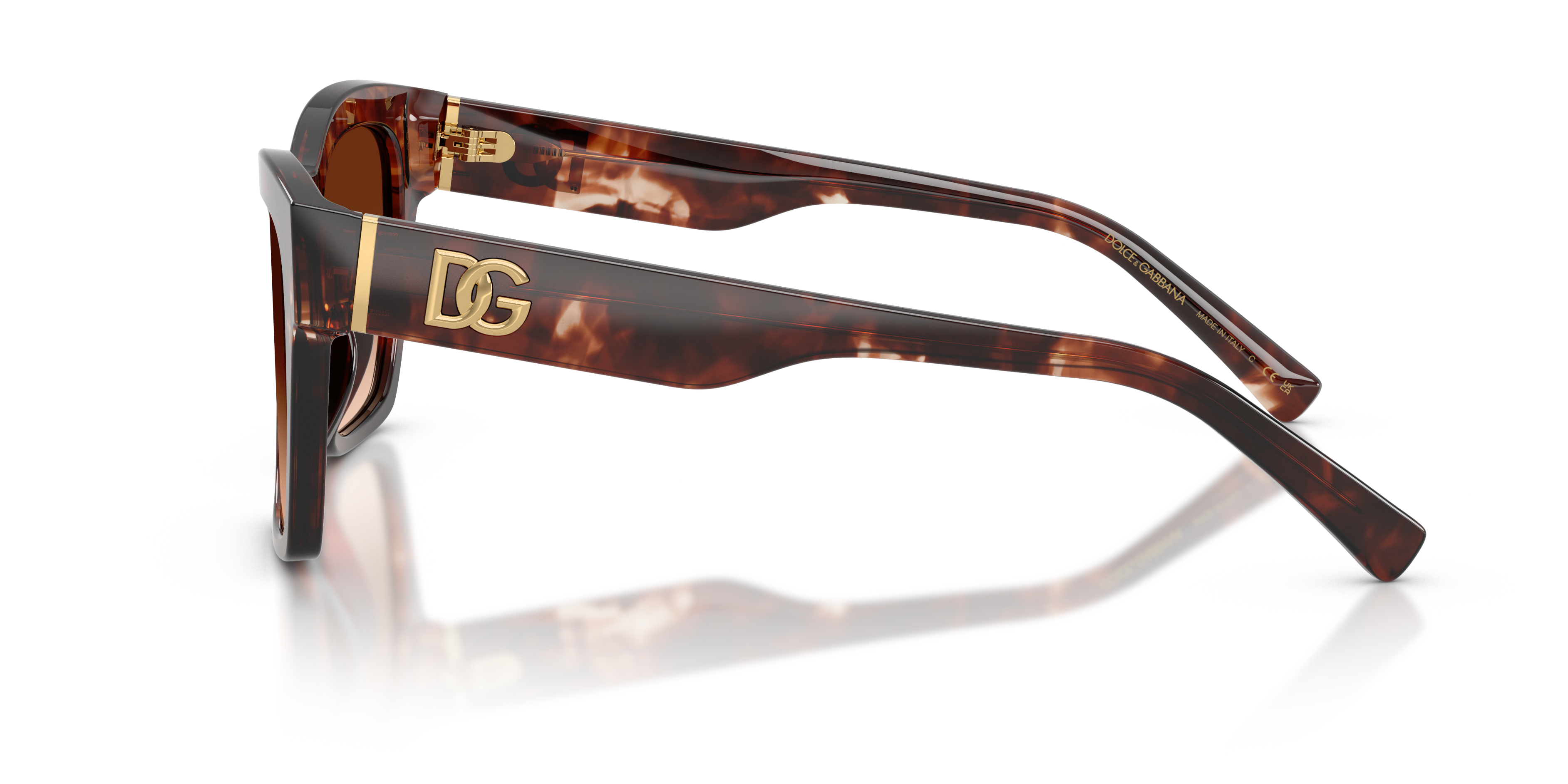 DG4512 Dark Red Havana AcetatSunglass Frames von B24, Seitenansicht