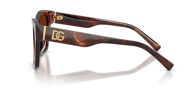 DG4512 Dark Red Havana AcetaatSunglass Frames van B24, Zijaanzicht