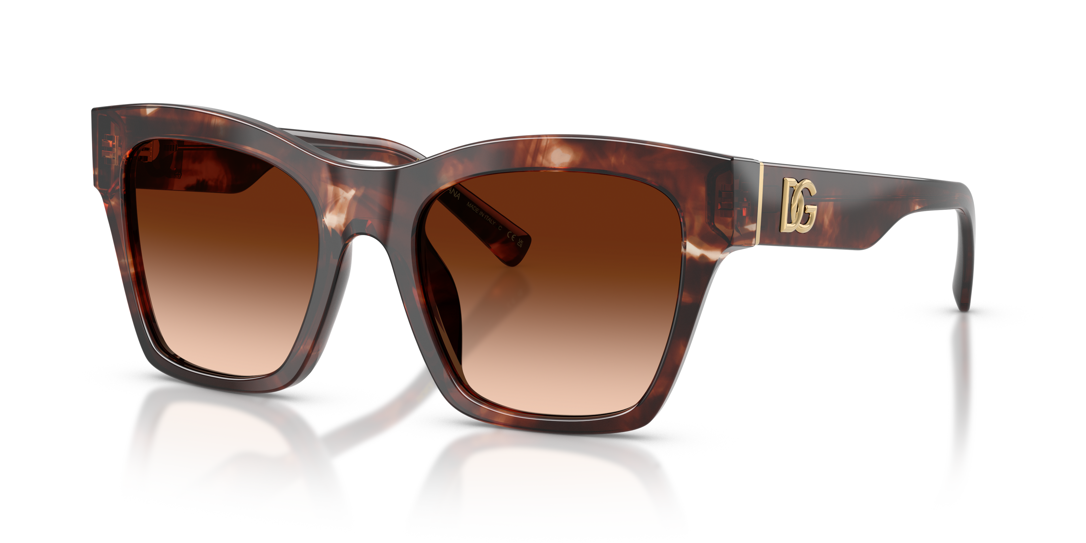 DG4512 Dark Red Havana AcetatSunglass Frames von B24, Dreiviertelansicht