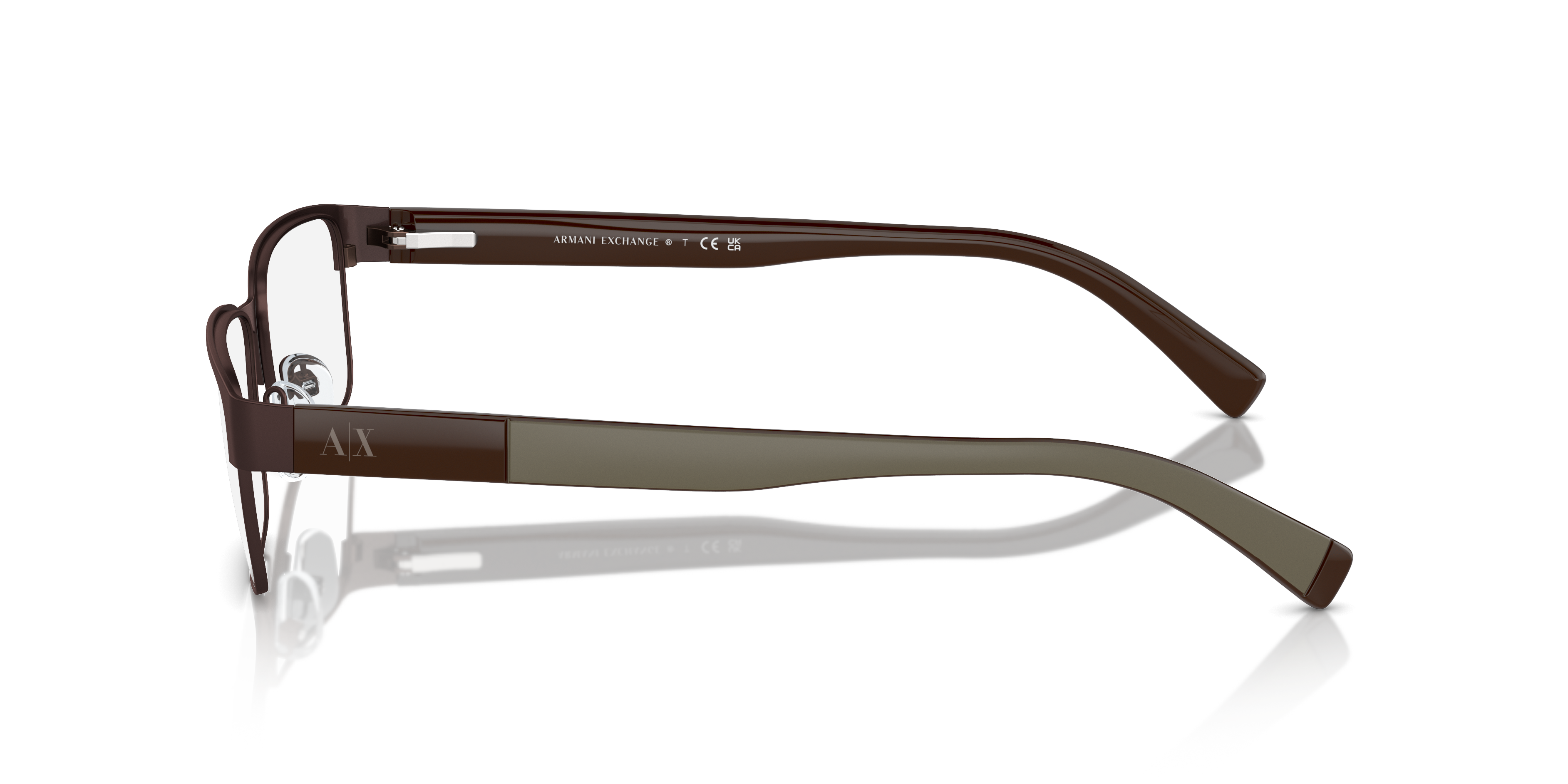 AX1017 Braun MetallEyeglass Frames von B24, Seitenansicht