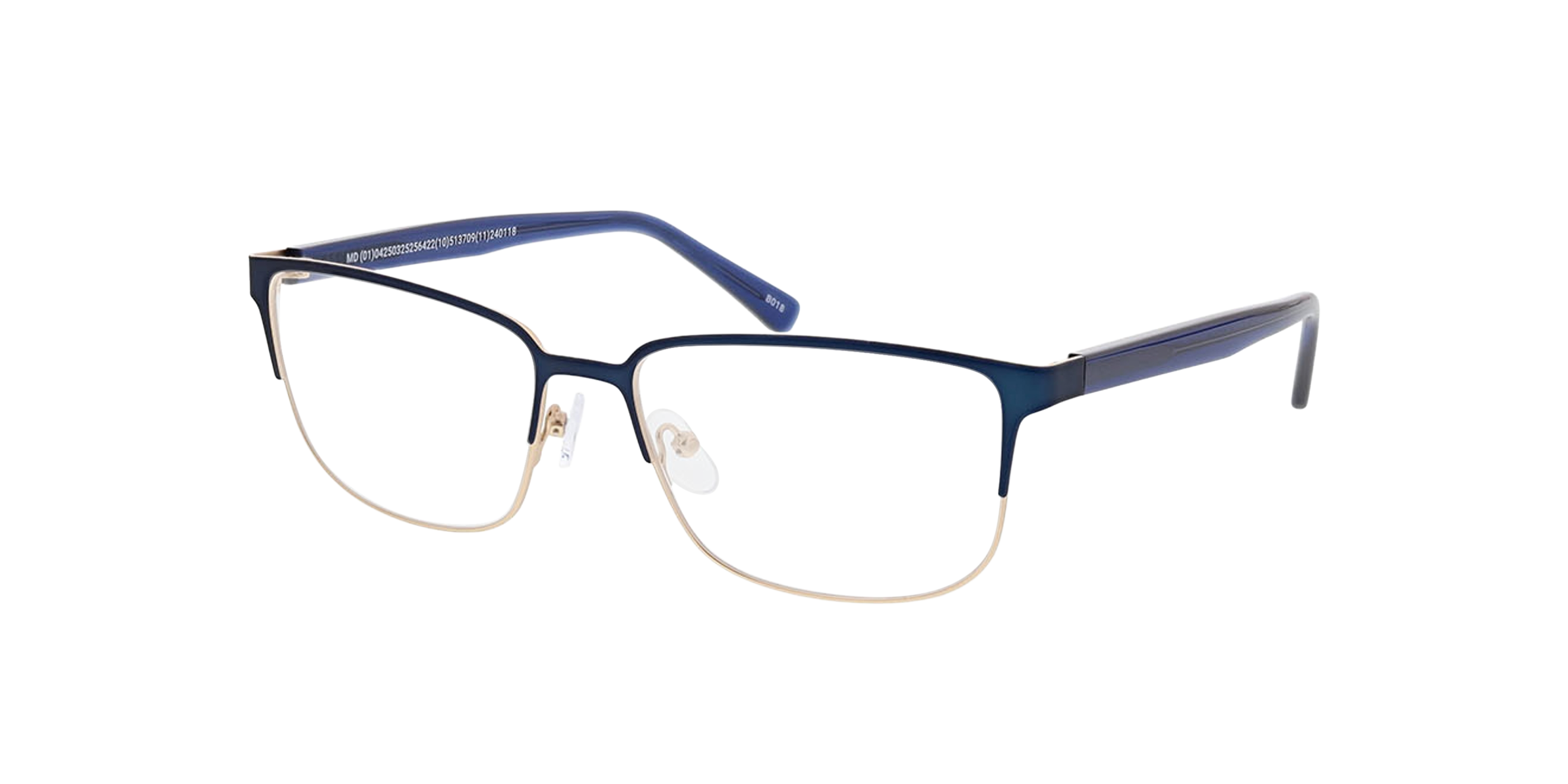 Nashville Donkerblauw  &  goud MetaalEyeglass Frames van B24, Hoekweergave