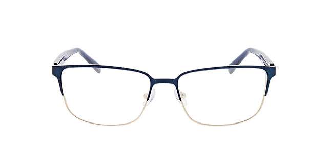 Nashville Dark Blue & Gold MetallEyeglass Frames von B24, Vorderansicht