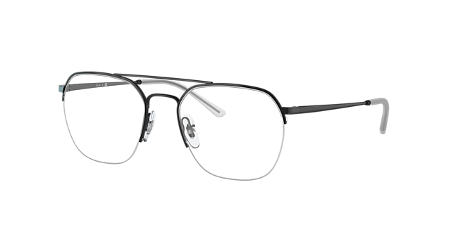 RB6444 Zwart MetaalEyeglass Frames van B24, Hoekweergave