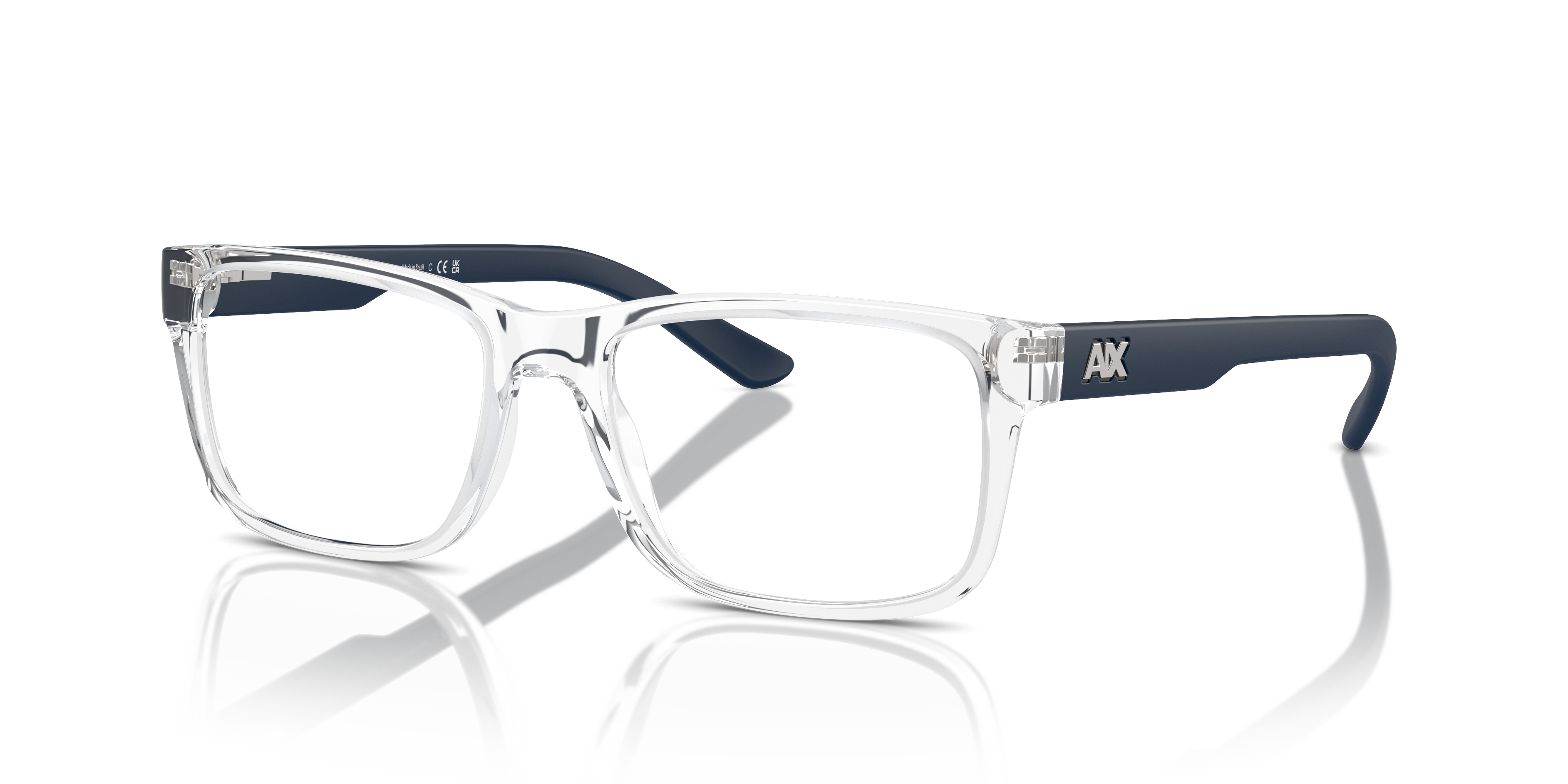 AX3016 Glanzend Kristal KunststofEyeglass Frames van B24, Hoekweergave