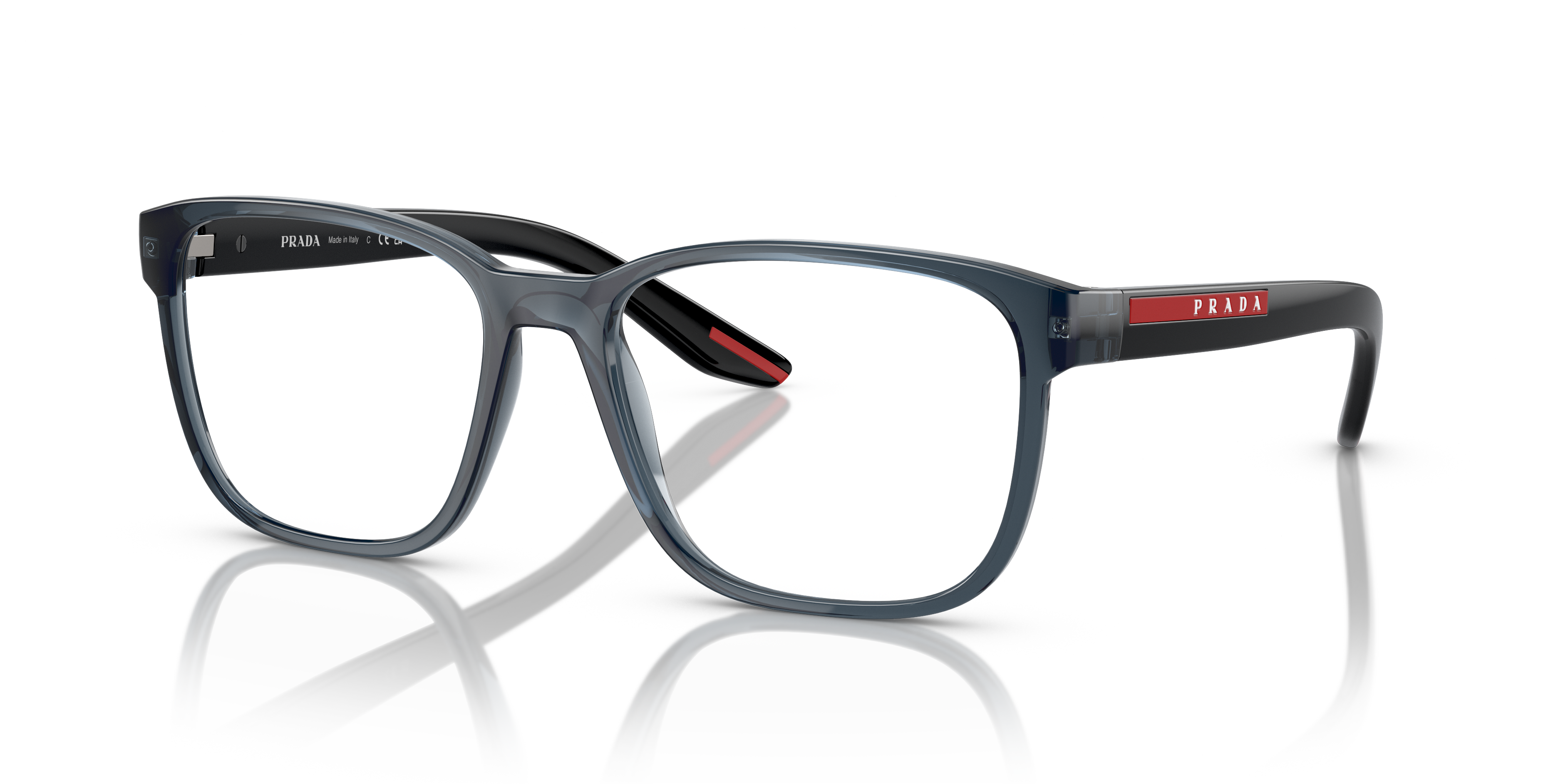 PS 06PV Kristallblau KunststoffEyeglass Frames von B24, Dreiviertelansicht