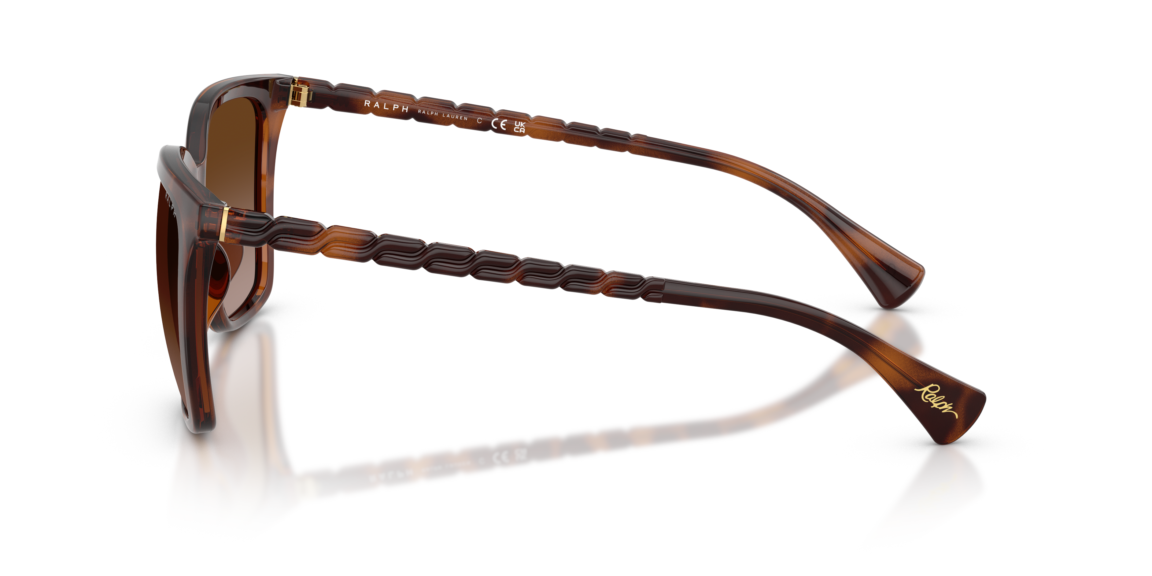 RA5328U Glanzend donker Havana KunststofSunglass Frames van B24, Zijaanzicht